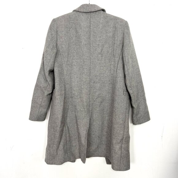 Lauren Ralph Lauren Gray Wool Blend Herringbone Coat Size 4 - Picture 4 of 5